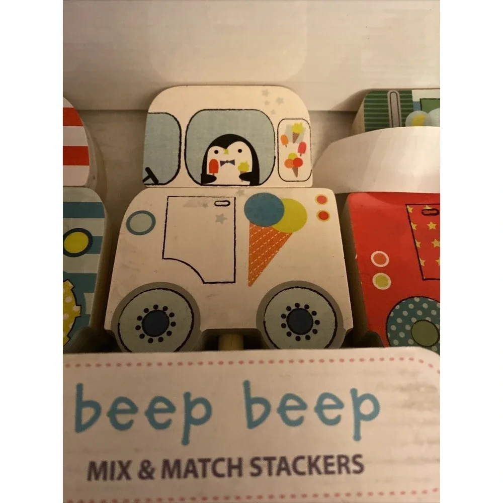 Innovative Kids‎ Green Start BEEP BEEP  Wooden Toy Mix & Match 12 mos+ New